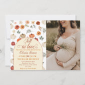 Valentijnspompoen Rustic Baby Shower Foto Kaart (Voorkant)