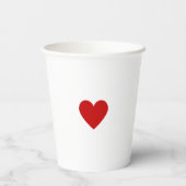 Valentijnsrode Hart Papieren Bekers (Achterkant)