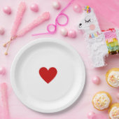 Valentijnsrode Hart Papieren Bordje (Feest)