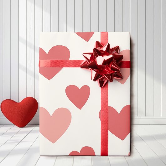Valentijnsrode Hartpatroon Inpakpapier