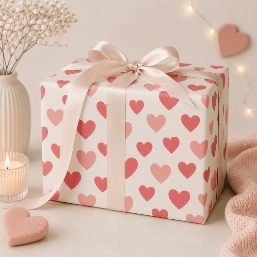 Valentijnsrode Hartpatroon Inpakpapier