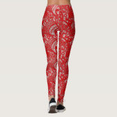 Valentijnsrode nepgaas kant leggings (Achterkant)