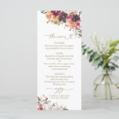 Valentijnsrood Bloemig Pompoen Bruiloftsmenu Menu (Staand voorkant)