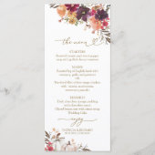 Valentijnsrood Bloemig Pompoen Bruiloftsmenu Menu (Voorkant)