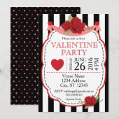 Valentijnsroos Feest Uitnodiging (Voorkant / Achterkant)