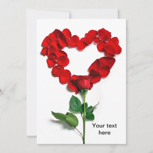 Valentijnsroos hart feestdagenkaart (Voorkant)