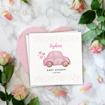Valentijnsroze Auto Baby Shower
