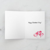 Valentijnsroze Blauwe Fietsballon Hart Liefde Naam Feestdagen Kaart (Binnen)