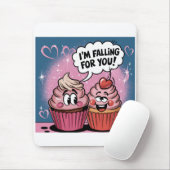 Valentijnsroze cupcake  muismat (Met muis)