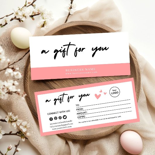 Valentijnsroze Elegant Cadeaubon 