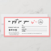 Valentijnsroze Elegant Cadeaubon  (Voorkant)