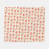 Valentijnsroze en rode rozen en harten fleece deken (Voorkant (Horizontaal))