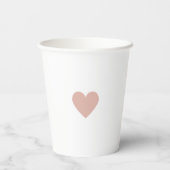 Valentijnsroze Hart Papieren Bekers (Achterkant)
