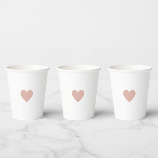 Valentijnsroze Hart Papieren Bekers (Multi)
