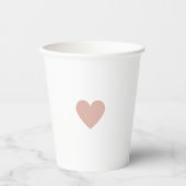 Valentijnsroze Hart Papieren Bekers (Voorkant)
