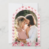 Valentijnsroze Rode Harten Bruids Bruiloft Kaart (Achterkant)