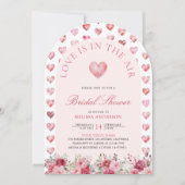 Valentijnsroze Rode Harten Bruids Bruiloft Kaart (Voorkant)