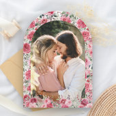 Valentijnsroze Rode Rozen Vlinder Bruidsfeest Kaart
