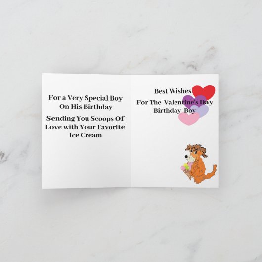 Valentijns's Birthday Kaart : Scoops van de liefde (Binnen)