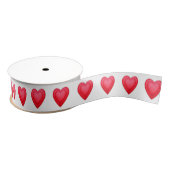 Valentijns's Birthday Red Hearts Grosgrain Lint (Spoel)