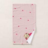 Valentijns's Bronze Pink Hearts Handdoek (Handdoek)