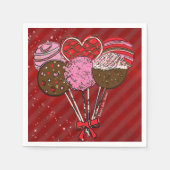Valentijns's Cake Pop Modern Chic verjaardagsfeest Servetten (Voorkant)