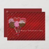 Valentijns's Cake Poppen Aankondiging of feest Briefkaart (Voorkant / Achterkant)