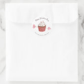 Valentijns's Cupcake Heart & Arrow Ronde Sticker (Tas)