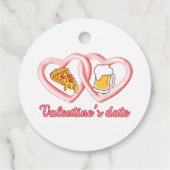 Valentijns's Datum Pizza Bier Bedankjes Labels (Achterkant)