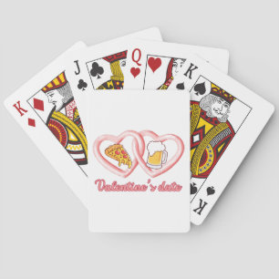 Valentijns's Datum Pizza Bier Pokerkaarten