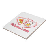 Valentijns's Datum Pizza Bier Tegeltje (Zijkant)