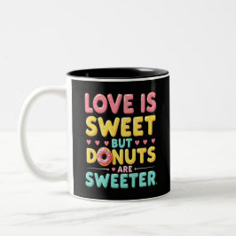 Valentijns's Donut Delight Tweekleurige Koffiemok