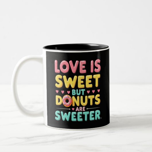 Valentijns's Donut Delight Tweekleurige Koffiemok (Links)