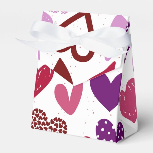 Valentijns's Doodle Hearts Favoriete Box Bedankdoosjes (Voorkant Zijde)