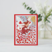 Valentijns's Fairy Sending Out Liefde & Harten Feestdagenkaart (Staand voorkant)