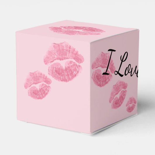 Valentijns's Gift Box Gepersonaliseerde Kisses Gif Bedankdoosjes (Achterkant)