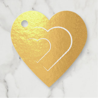 Valentijns's golden hearts Folie Cadeau Labels