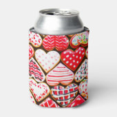 Valentijns's Heart Cookies: zelfgemaakte liefde. Blikjeskoeler (Blikje Voorkant)