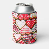 Valentijns's Heart Cookies: zelfgemaakte liefde. Blikjeskoeler (Blikje Achterkant)