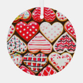 Valentijns's Heart Cookies: zelfgemaakte liefde. Glas Ornament (Achterkant)