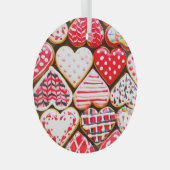 Valentijns's Heart Cookies: zelfgemaakte liefde. Glas Ornament (Voorkant Rechts)