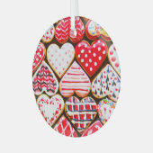 Valentijns's Heart Cookies: zelfgemaakte liefde. Glas Ornament (Voorkant links)