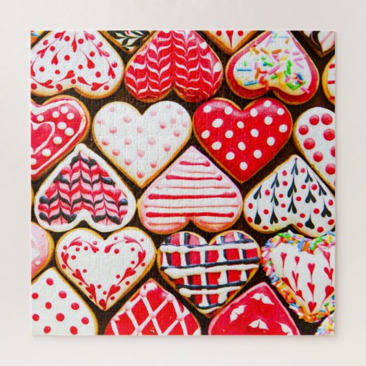 Valentijns's Heart Cookies: zelfgemaakte liefde. Legpuzzel (Verticaal)