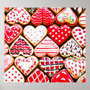 Valentijns's Heart Cookies: zelfgemaakte liefde. Poster