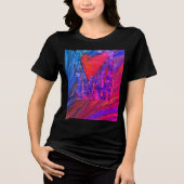 Valentijns's Heart met roze en paarse graphics Tri-Blend Shirt (Voorkant)