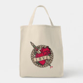 Valentijns's Heart Tatoo Design Tote Bag (Achterkant)