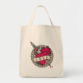 Valentijns's Heart Tatoo Design Tote Bag (Voorkant)