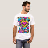Valentijns's Heart Throb Print Design T-shirt (Voorkant volledig)