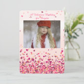 Valentijns's Hearts Fotouitnodiging Kaart (Staand voorkant)