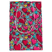 Valentijns's Hearts geschenktas Medium Cadeauzakje (Voorkant)